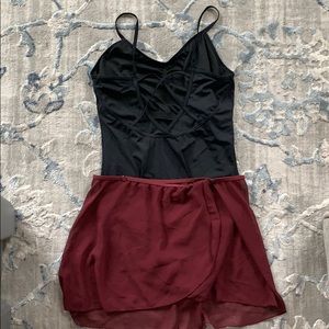 Leotard & Capezio brand sheer ballet skirt